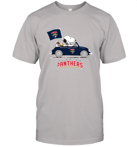 Snoopy And Woodstock Ride The Floria Panthers Car NFL Unisex Jersey Tee