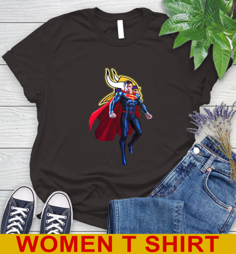 NFL Superman DC Sports Football Minnesota Vikings Women's T-Shirt 8