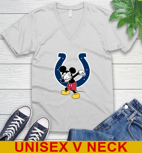 Indianapolis Colts NFL Football Dabbing Mickey Disney Sports V-Neck T-Shirt