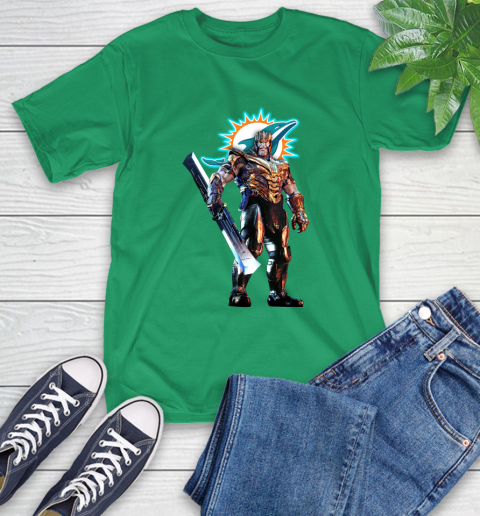 NFL Thanos Gauntlet Avengers Endgame Football Miami Dolphins T-Shirt 7