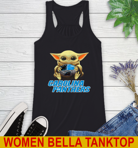 NFL Football Carolina Panthers Baby Yoda Star Wars Shirt Racerback Tank 2