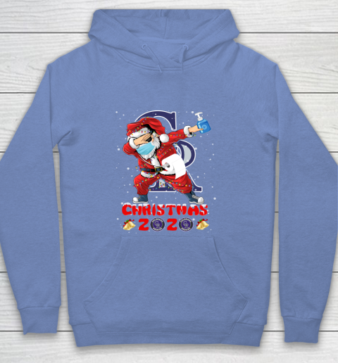 Colorado Rockies Funny Santa Claus Dabbing Christmas 2020 MLB Youth Hoodie 8