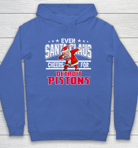 Detroit Pistons Even Santa Claus Cheers For Christmas NBA Hoodie 6