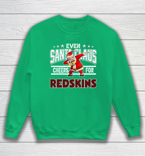 Washington Redskins Even Santa Claus Cheers For Christmas NFL Sweatshirt 5