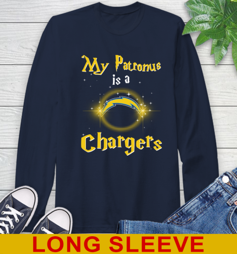 NFL Football Harry Potter My Patronus Is A Los Angeles Chargers Long Sleeve T-Shirt 3
