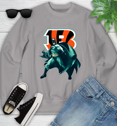 NFL Batman Football Sports Cincinnati Bengals Youth Sweatshirt 4