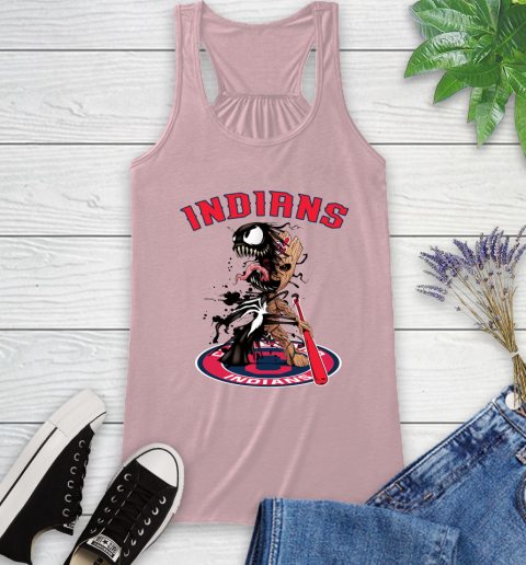 MLB Cleveland Indians Baseball Venom Groot Guardians Of The Galaxy Racerback Tank 11