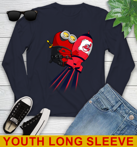 MLB Baseball Cleveland Indians Deadpool Minion Marvel Shirt Youth Long Sleeve 2