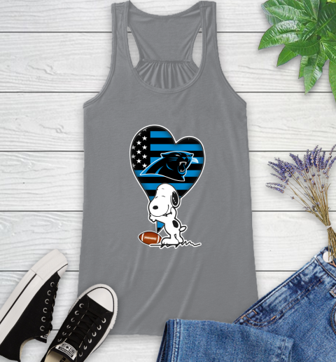 Carolina Panthers NFL Football The Peanuts Movie Adorable Snoopy Racerback Tank 5
