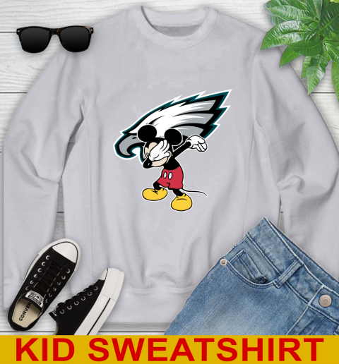 Philadelphia Eagles NFL Football Dabbing Mickey Disney Sports Youth Sweatshirt 4