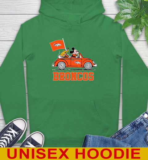 NFL Football Denver Broncos Pluto Mickey Driving Disney Shirt Hoodie 8