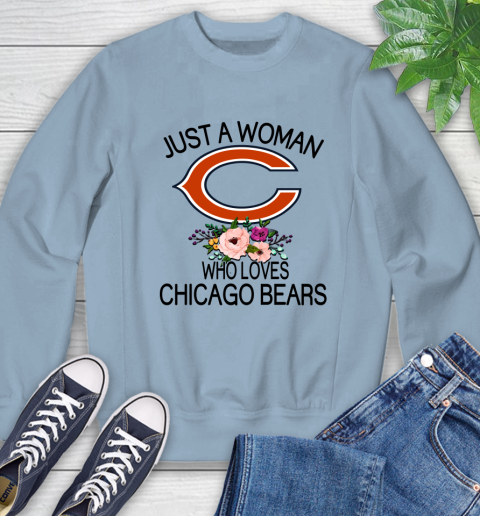 NFL Just A Woman Who Loves Chicago Bears Football Sports Sweatshirt 5