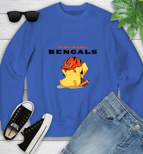 NFL Pikachu Football Sports Cincinnati Bengals Youth Sweatshirt 8