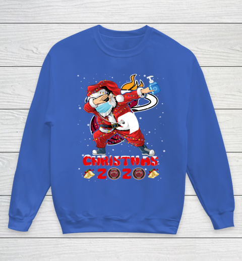 Miami Heat Funny Santa Claus Dabbing Christmas 2020 NBA Youth Sweatshirt 6