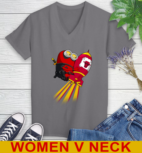 NBA Basketball Chicago Bulls Deadpool Minion Marvel Shirt Women's V-Neck T-Shirt 12 NBA Basketball Chicago Bulls Deadpool Minion Marvel Shirt Women's V-Neck T-Shirt - Image 12