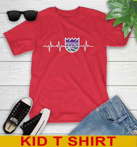 Sacramento Kings NBA Basketball Heart Beat Shirt Youth T-Shirt 11