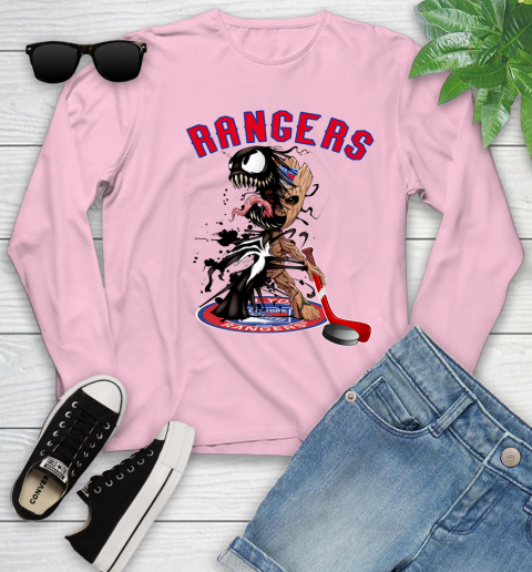 NHL New York Rangers Hockey Venom Groot Guardians Of The Galaxy Youth Long Sleeve 10