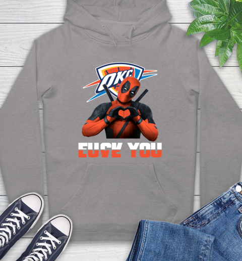 NBA Oklahoma City Thunder Deadpool Love You Fuck You Basketball Sports Hoodie 6
