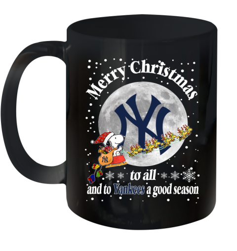 New York Yankees Merry Christmas To All And To Yankees A Good Season MLB Baseball Sports Ceramic Mug 11oz