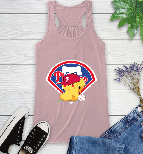 MLB Pikachu Baseball Sports Philadelphia Phillies Racerback Tank 11