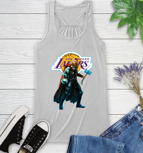 NBA Thor Avengers Endgame Basketball Los Angeles Lakers Racerback Tank
