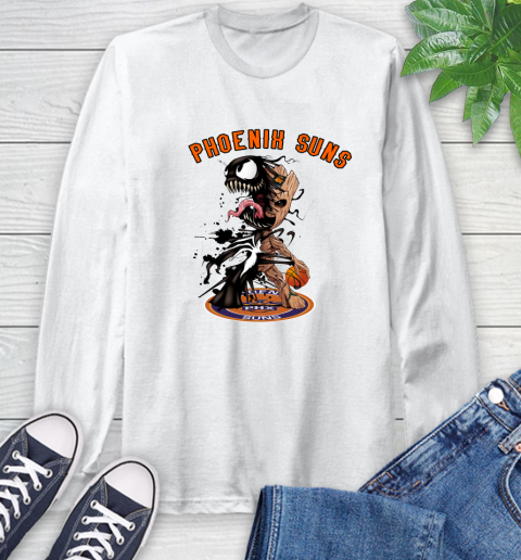 NBA Phoenix Suns Basketball Venom Groot Guardians Of The Galaxy Long Sleeve T-Shirt