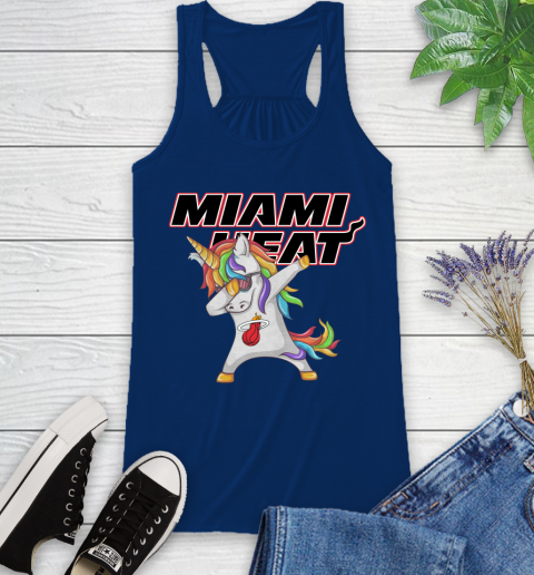 Miami Heat NBA Basketball Funny Unicorn Dabbing Sports Racerback Tank 9