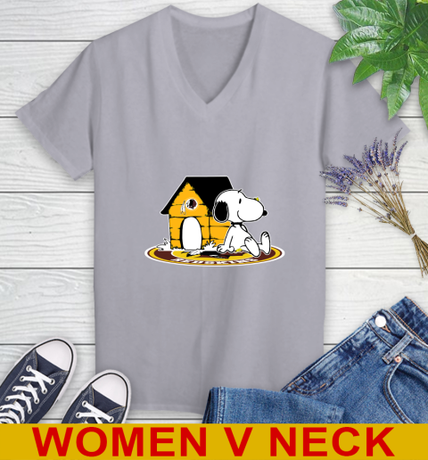 NFL Football Washington Redskins Snoopy The Peanuts Movie Shirt Women's V-Neck T-Shirt 5