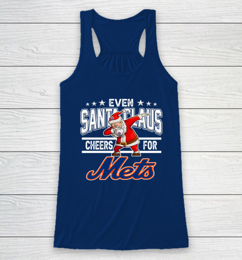 New York Mets Even Santa Claus Cheers For Christmas MLB Racerback Tank 6