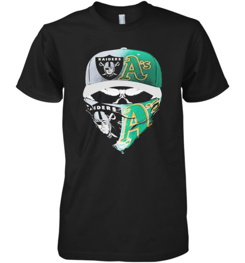 Las Vegas Raiders And Oakland Athletics Hat Face Mask Premium Men's T-Shirt