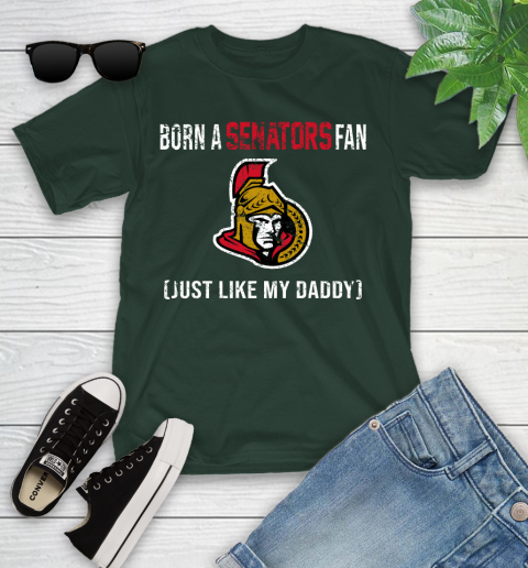 NHL Ottawa Senators Hockey Loyal Fan Just Like My Daddy Shirt Youth T-Shirt 4