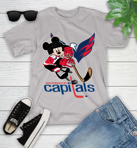 NHL Washington Capitals Mickey Mouse Disney Hockey T Shirt Youth T-Shirt 12
