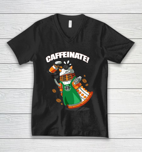 Doctor Who Shirt Caffeinate Doctor Who V-Neck T-Shirt
