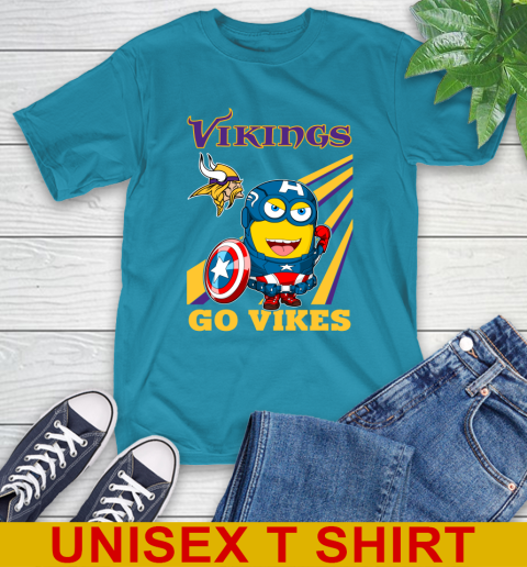 NFL Football Minnesota Vikings Captain America Marvel Avengers Minion Shirt T-Shirt 9