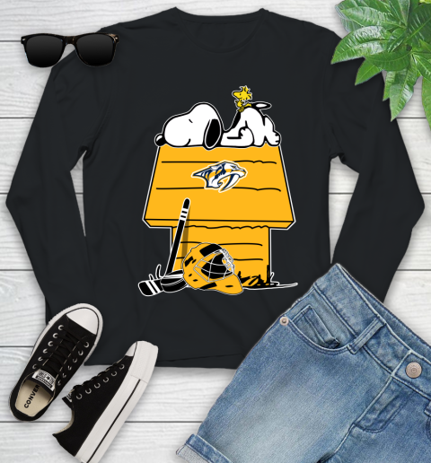 Nashville Predators NHL Hockey Snoopy Woodstock The Peanuts Movie Youth Long Sleeve 2