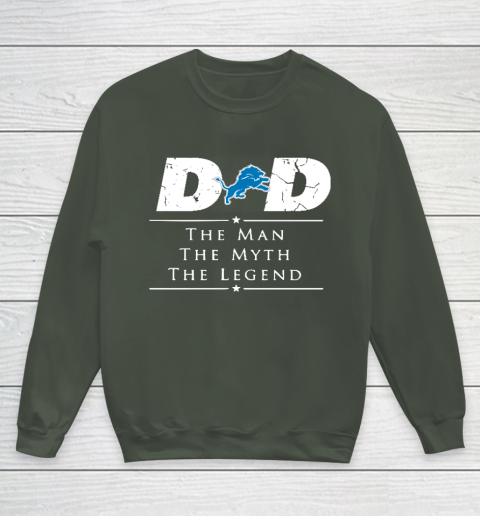 Detroit Lions NFL Football Dad The Man The Myth The Legend Youth Sweatshirt 8