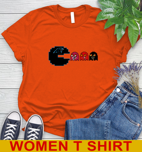 Carolina Panthers NFL Football Pac Man Champion Women's T-Shirt 4