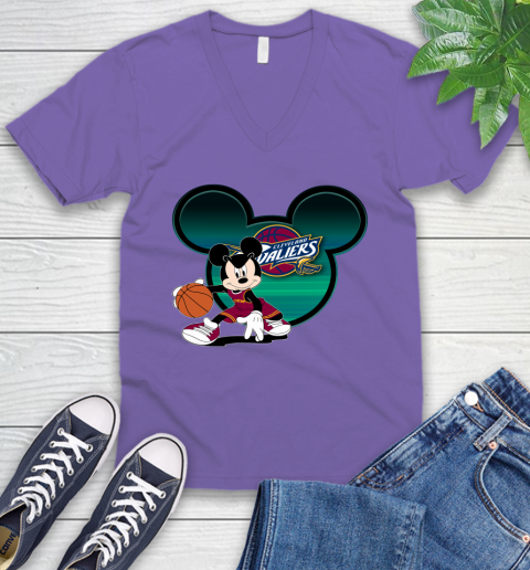 NBA Cleveland Cavaliers Mickey Mouse Disney Basketball V-Neck T-Shirt 10