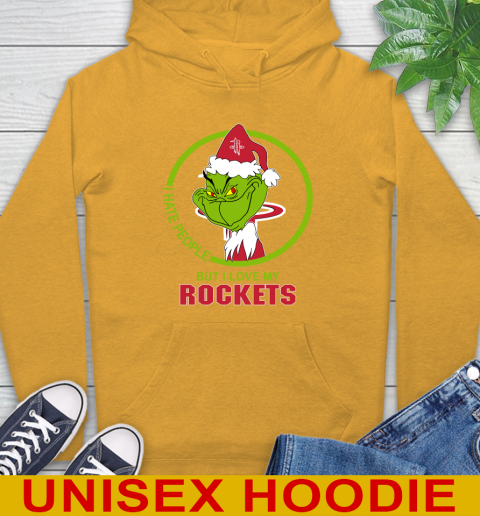 Houston Rockets NBA Christmas Grinch I Hate People But I Love My Favorite Basketball Team Hoodie 3