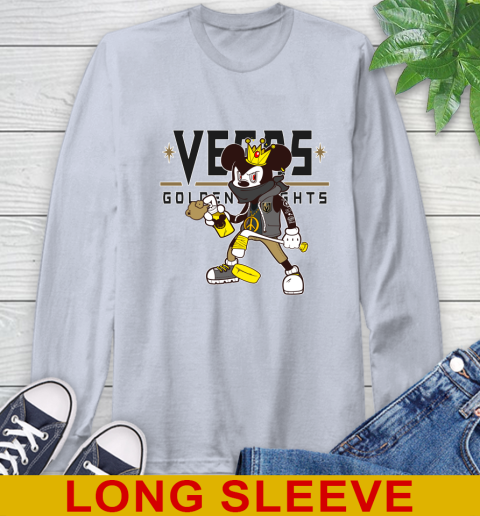 Vegas Golden Knights NHL Hockey Mickey Peace Sign Sports Long Sleeve T-Shirt - Image 7