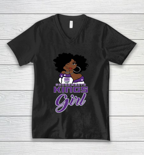 Sacramento Kings Girl NBA V-Neck T-Shirt