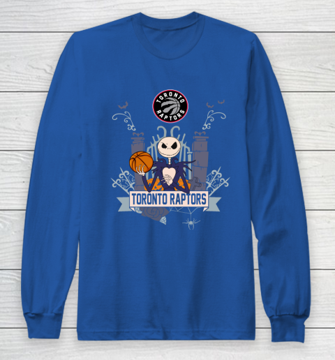 NBA Toronto Raptors Basketball Jack Skellington Halloween Long Sleeve T-Shirt 6