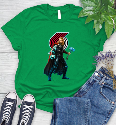 NBA Thor Avengers Endgame Basketball Portland Trail Blazers Women's T-Shirt 6