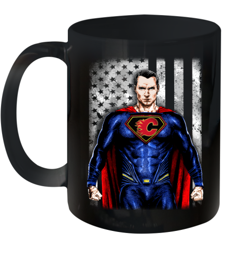 NHL Hockey Calgary Flames Superman DC Shirt Ceramic Mug 11oz