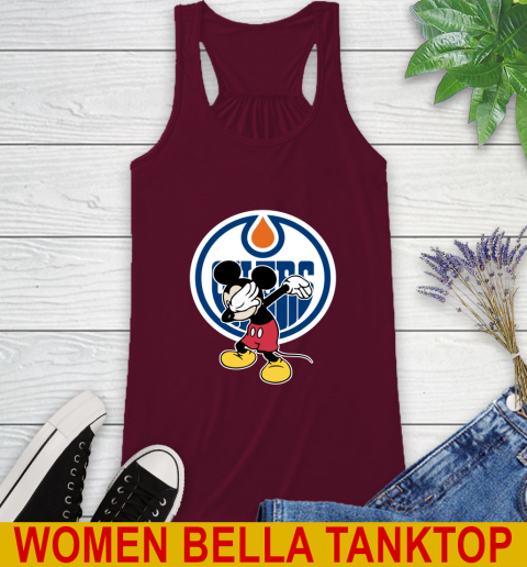 Edmonton Oilers NHL Hockey Dabbing Mickey Disney Sports Racerback Tank 3