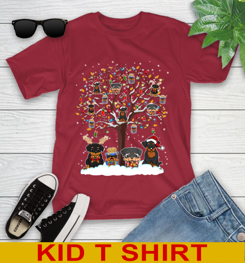 Rottweiler dog pet lover light christmas tree shirt 249