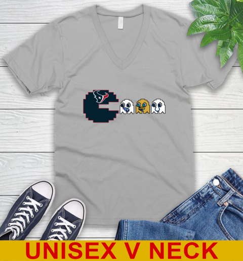 Houston Texans NFL Football Pac Man Champion V-Neck T-Shirt 4