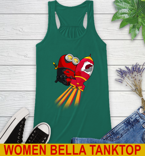 NBA Basketball Portland Trail Blazers Deadpool Minion Marvel Shirt Racerback Tank 5
