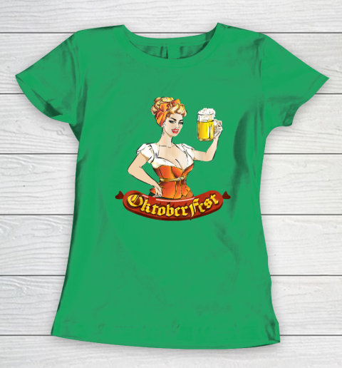 Barmaid Oktoberfest Dirndl Bratwurst German Woman Costume T Shirt Women's T-Shirt 4