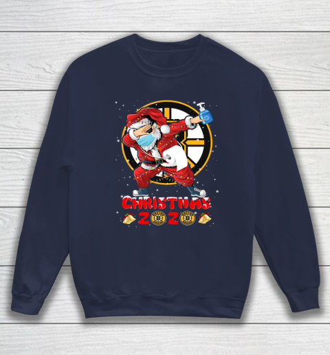 Boston Bruins Funny Santa Claus Dabbing Christmas 2020 NHL Sweatshirt 2